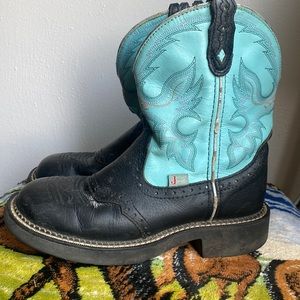 Justin Leather Cowboy Boots